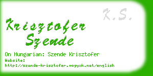 krisztofer szende business card